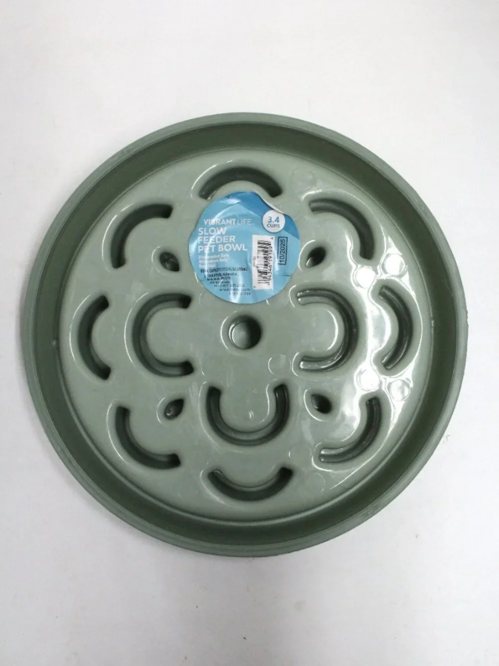 NWT Green Vibrant Life Slow Feeder 3.4 Cup Capacity Pet Bowl
